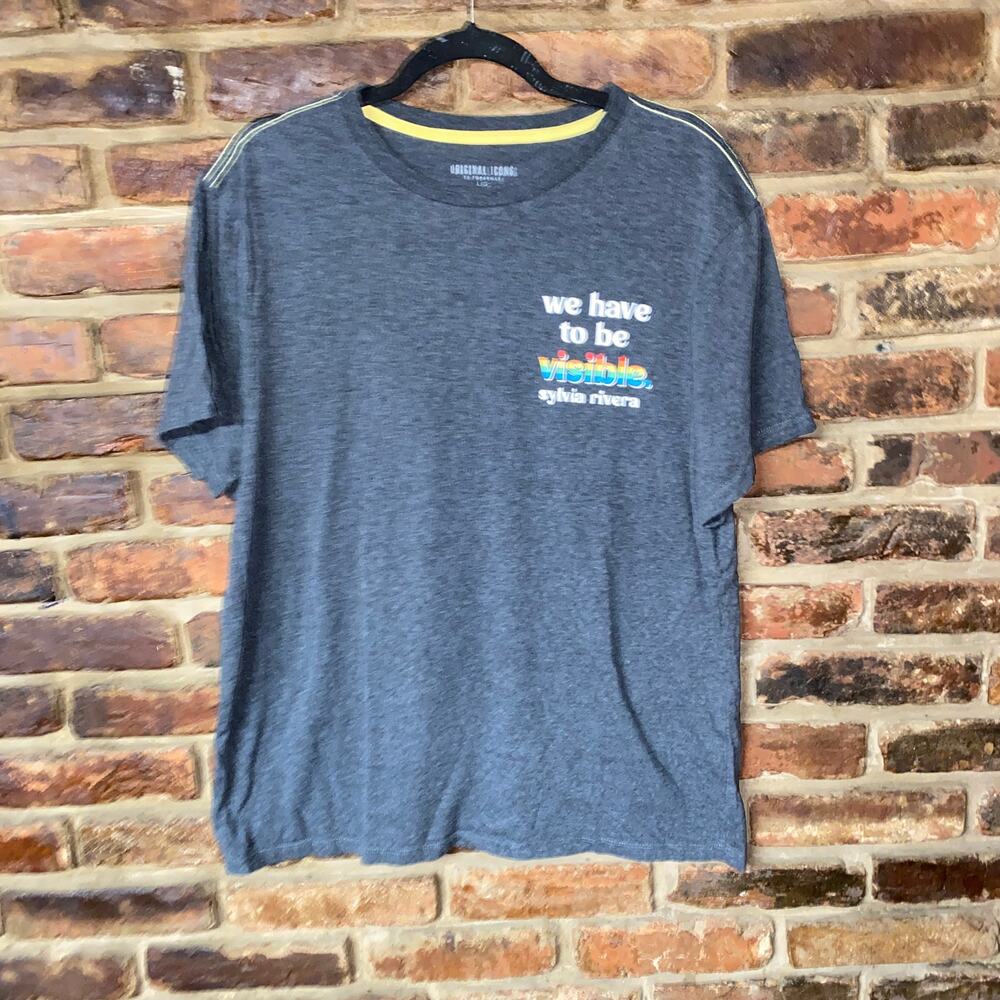 Original Icons by Topsville Sylvia Rivera Pride Short Sleeve T-Shirt Size Large